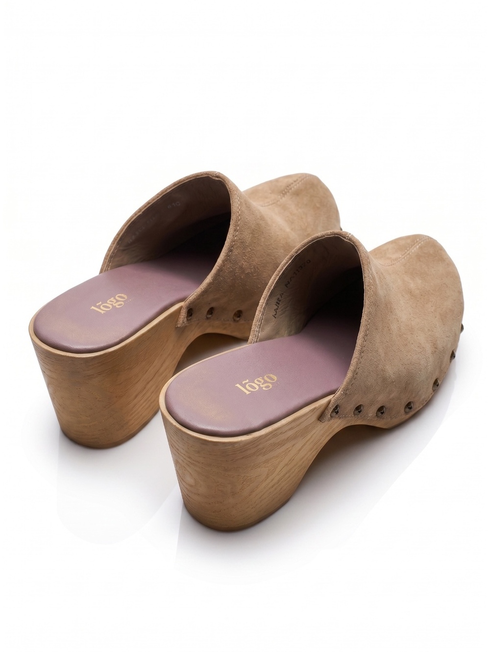 Tōgo Tan Suede Wooden Clogs Size 7 Boho Scandinavian Comfort Platform Mules - Picture 3 of 10